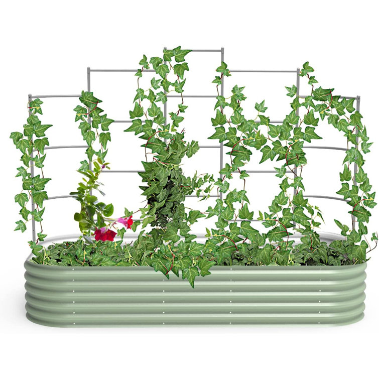 Modular White Metal Garden Trellis Panel System