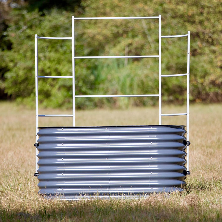 Gray Powder-Coated Metal Modular Garden Wall Trellis