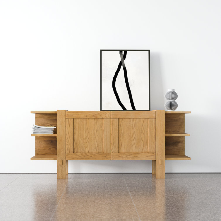 Santo 72'' Solid Oak Sideboard with Shelves