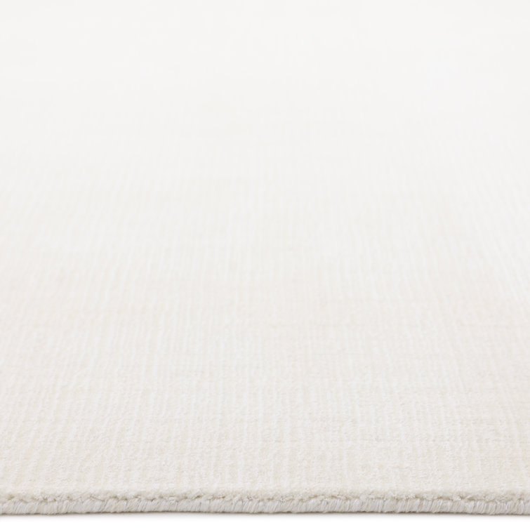 Ivory Elegance 8' x 10' Handmade Wool-Viscose Stripe Area Rug
