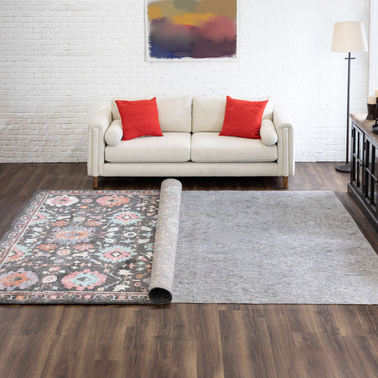 Eco-Friendly Gray Pet-Proof Cushioned Rug Pad 4'x6'
