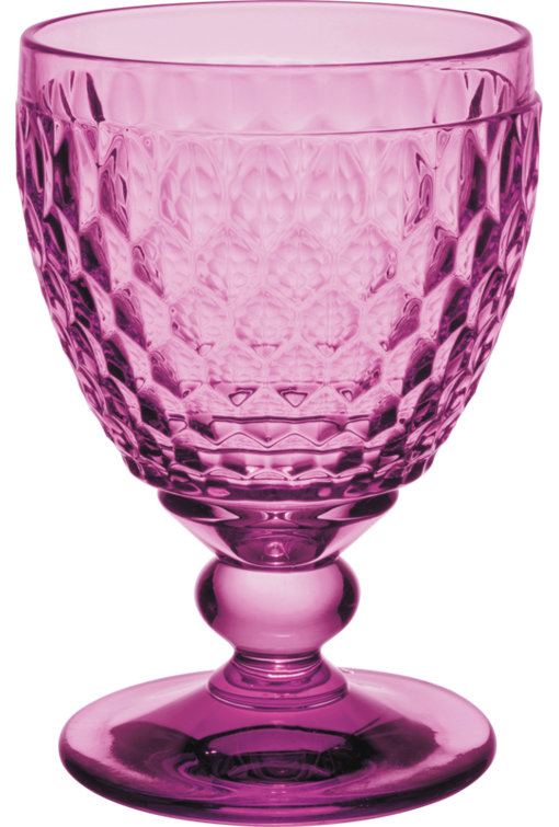 Boston Berry Crystal Glass Water Goblet Set