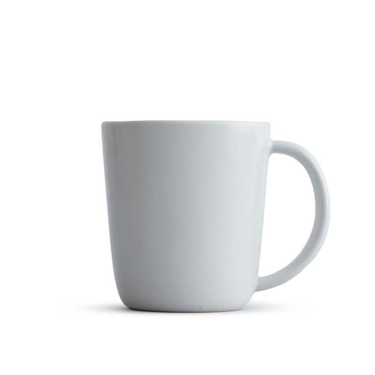 Set of 4 Fog Gray Ceramic Microwave Safe Mugs