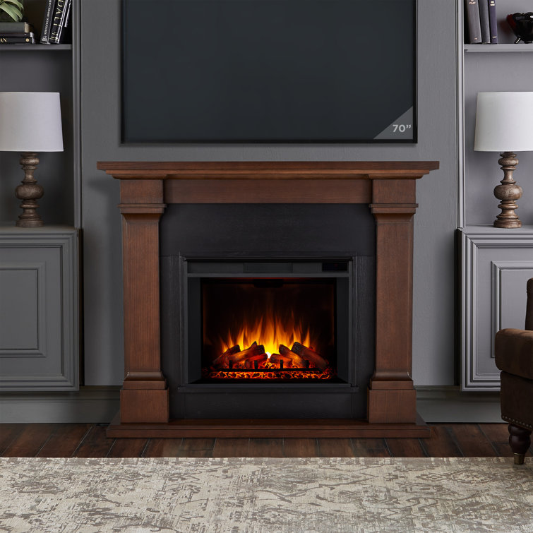 Callaway Chestnut Oak Grand Electric Fireplace with Mantel