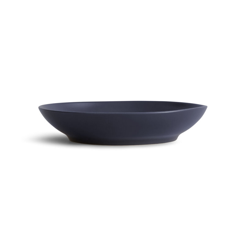 Midnight Blue Ceramic Low Serving Bowl