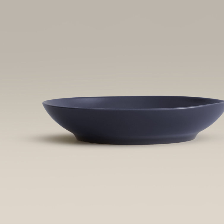 Midnight Blue Ceramic Low Serving Bowl