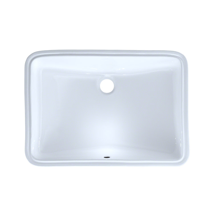 Modern Beige Ceramic Undermount Rectangular Bathroom Sink