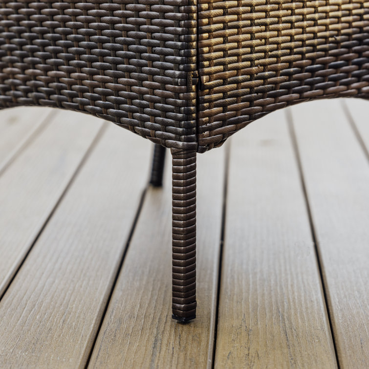 4-Piece Brown Wicker Outdoor Seating Set with Beige Cushions