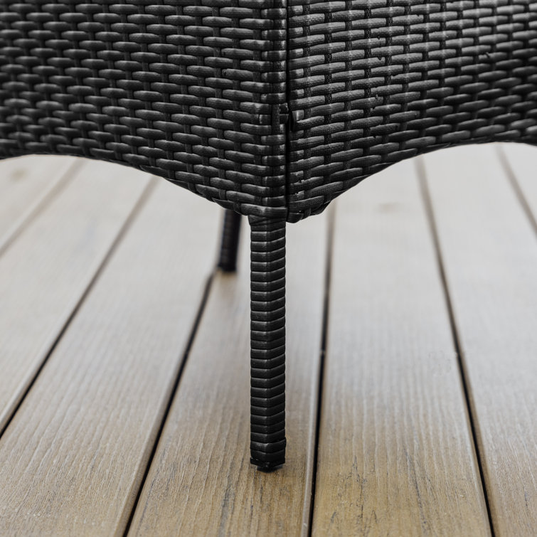 Nestl 4-Piece Black Wicker Patio Furniture Set with Beige Cushions