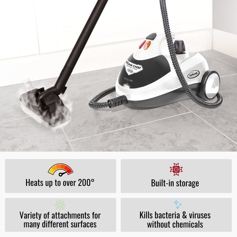 1800W White Multi-Purpose Steam Cleaner with Attachments