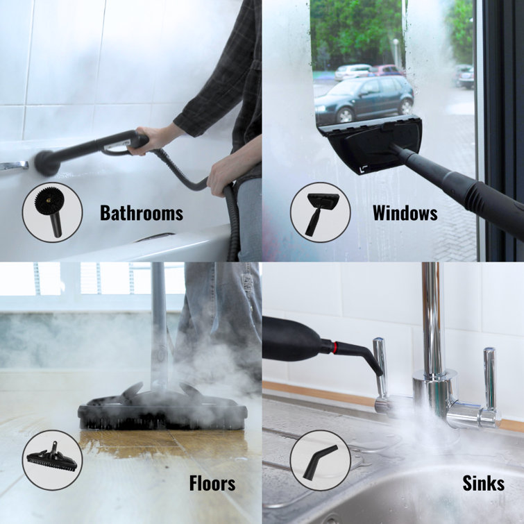 1800W White Multi-Purpose Steam Cleaner with Attachments