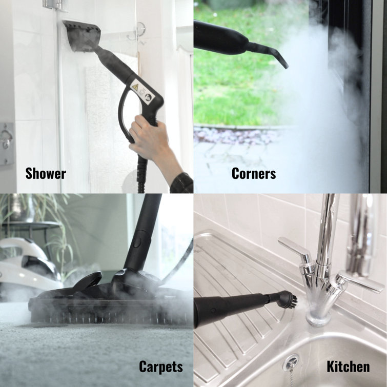 1800W White Multi-Purpose Steam Cleaner with Attachments