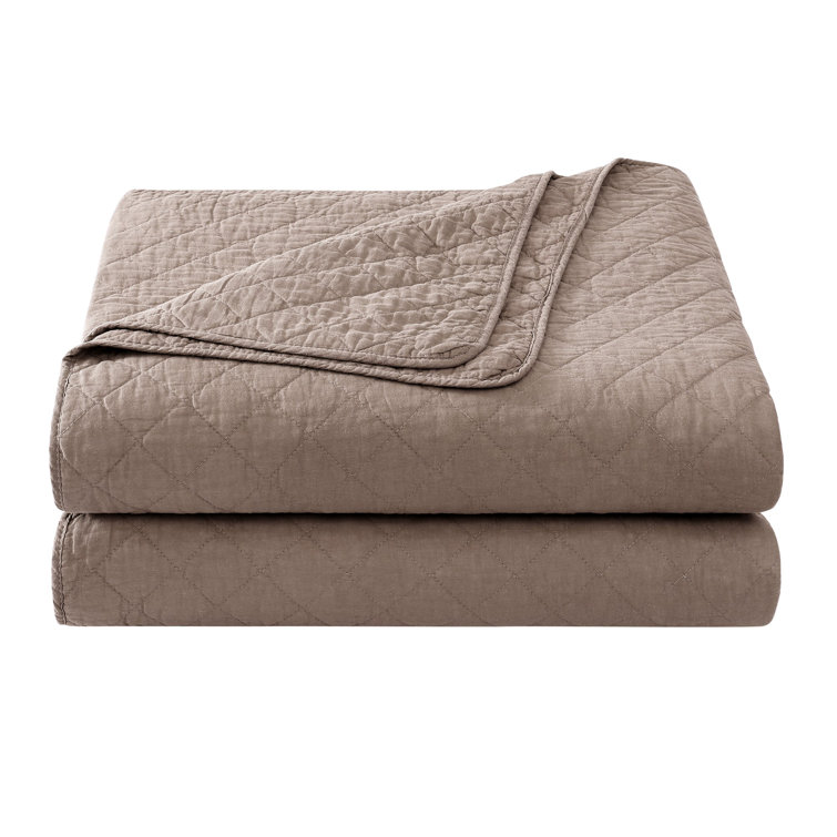 Mocha Twin Cotton Quilt Set with Standard Sham