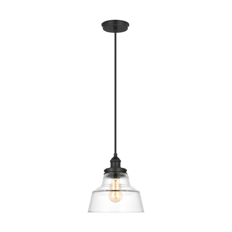 Midnight Black Single Light Pendant with Clear Glass Shade