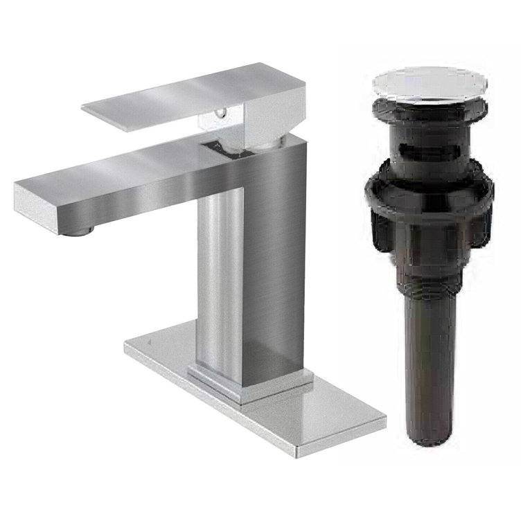 Brushed Nickel Stainless Steel Single Handle Bathroom Faucet