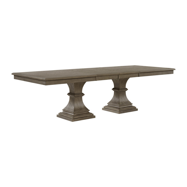Royale 7-Piece Gray Extendable Double Pedestal Dining Set