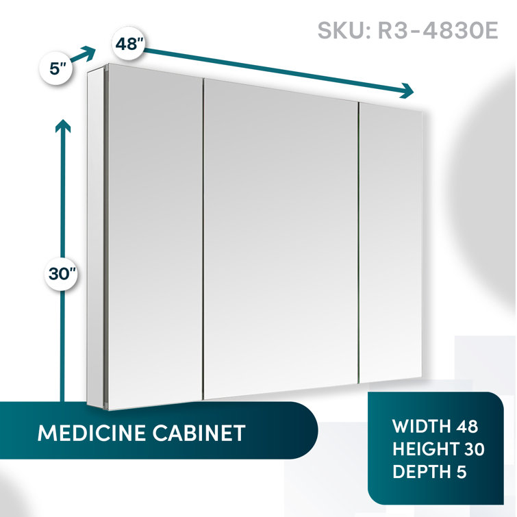 Royale 48" x 30" LED Medicine Cabinet with Electrical Outlets