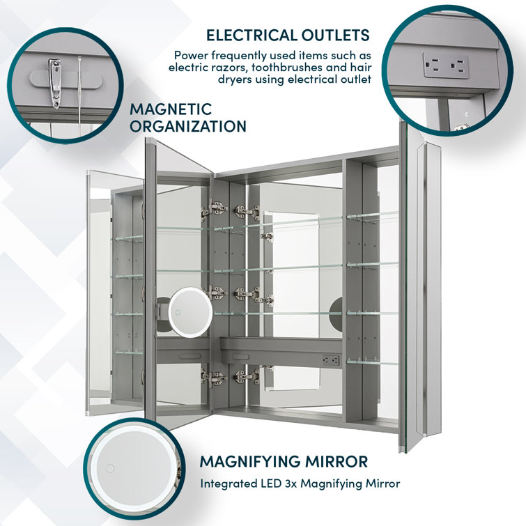 Royale 48" x 30" LED Medicine Cabinet with Electrical Outlets