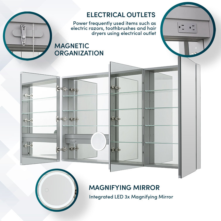 Royale 60" Triple Door Medicine Cabinet with LED Mirror
