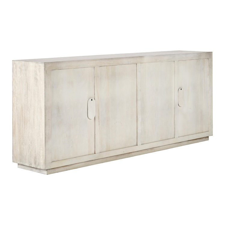 Apollo 84'' White Wash Mango Wood Sunburst Sideboard