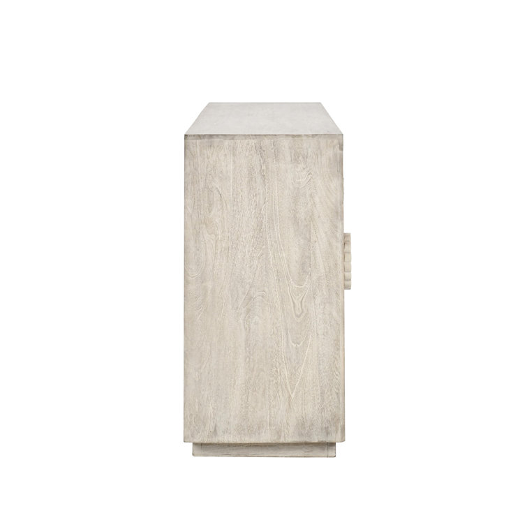 Apollo 84'' White Wash Mango Wood Sunburst Sideboard