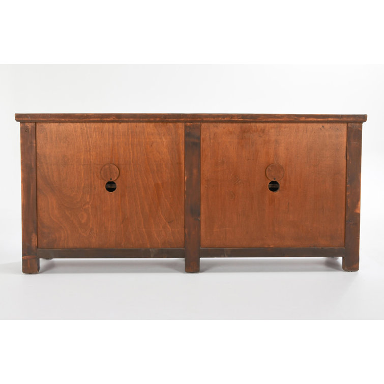 Antique White Reclaimed Pine Wood 74'' Rustic Sideboard