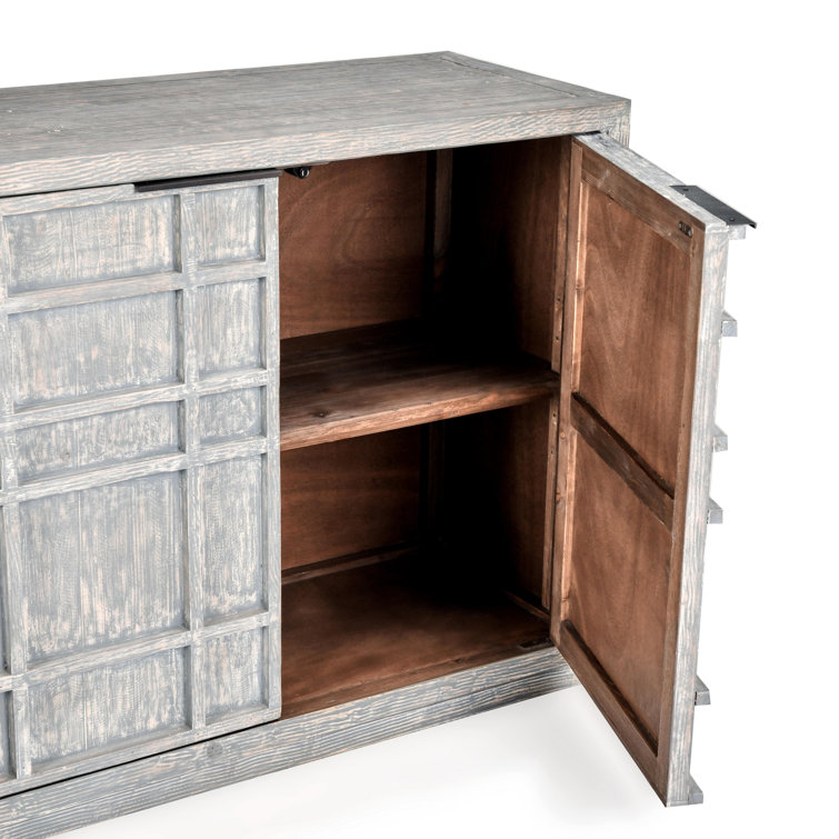 Chandler 86" Reclaimed Pine Wood Antique Blue Sideboard