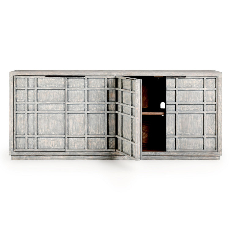 Chandler 86" Reclaimed Pine Wood Antique Blue Sideboard