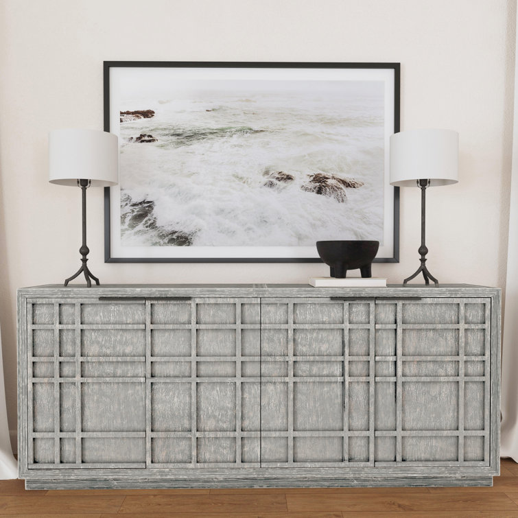 Chandler 86" Reclaimed Pine Wood Antique Blue Sideboard