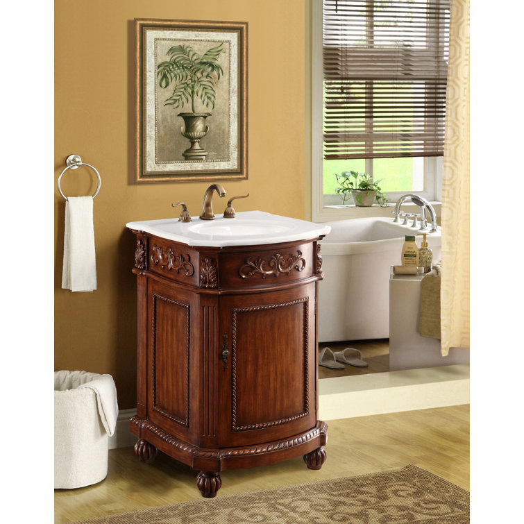 Nalah 24'' Single Bathroom Vanity with Engineered Marble Top