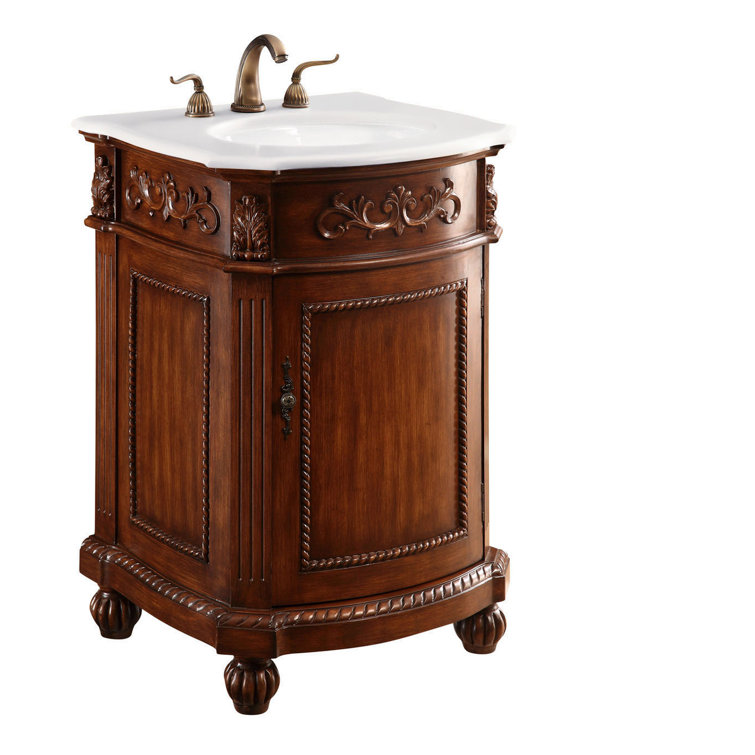 Nalah 24'' Single Bathroom Vanity with Engineered Marble Top