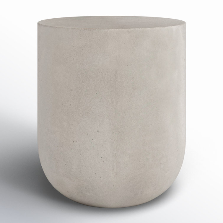 Contemporary Gray Concrete Round Side Table, 15.75"