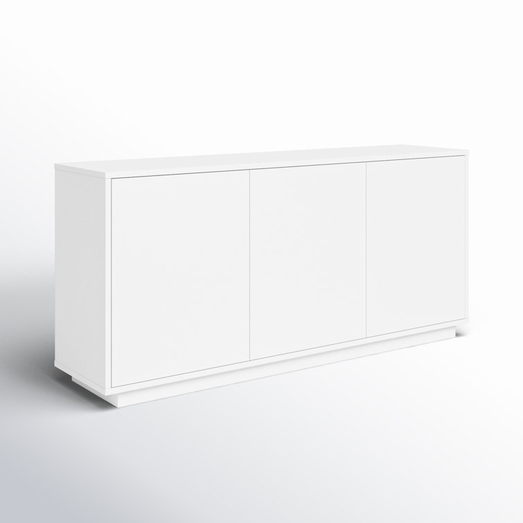 Carson 65'' White Minimalist Sideboard with Chrome Hardware