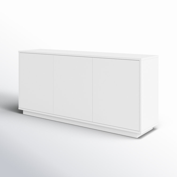 Carson 65'' White Minimalist Sideboard with Chrome Hardware