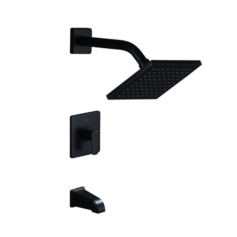 Matte Black Adjustable Wall Mounted Rain Shower Faucet Set