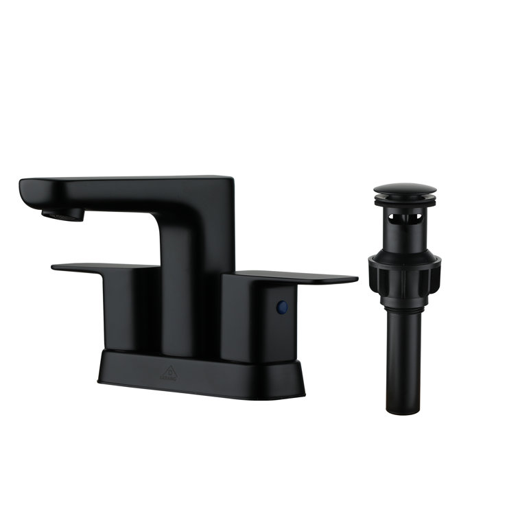 Matte Black Double Handle Mid Arc Bathroom Faucet