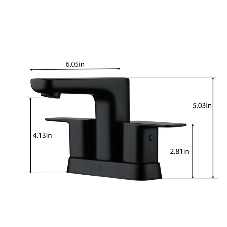 Matte Black Double Handle Mid Arc Bathroom Faucet