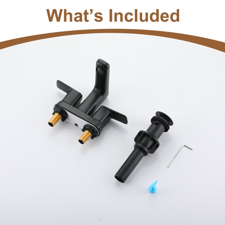 Matte Black Double Handle Mid Arc Bathroom Faucet