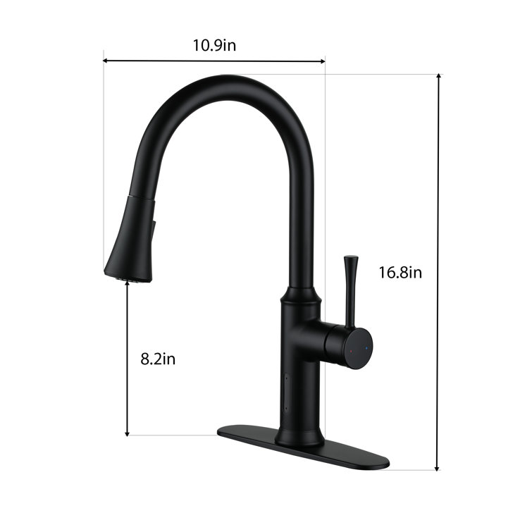 Matte Black Stainless Steel Touchless Pull-Down Sprayer Kitchen Faucet
