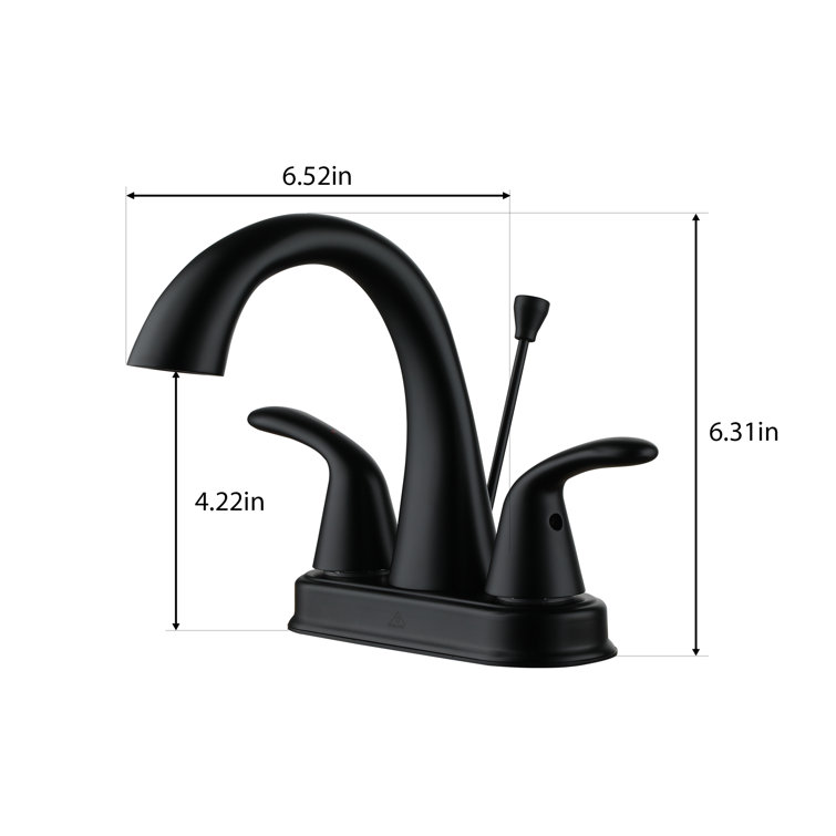 Matte Black Double Handle Bathroom Faucet with Drain Assembly