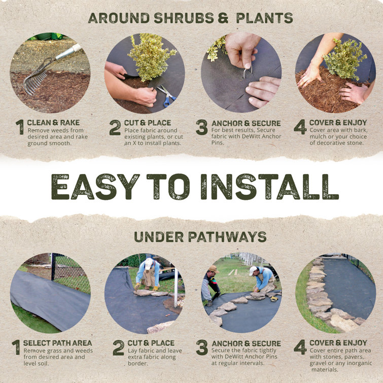 Pro 3-Oz Black Polypropylene 48.2'' Weed Barrier Landscape Fabric