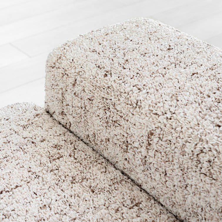 Rustic White Stretch Polyester Sofa Slipcover