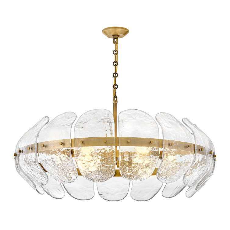 Heritage Brass 6-Light Drum Chandelier with Clear Glass Panels
