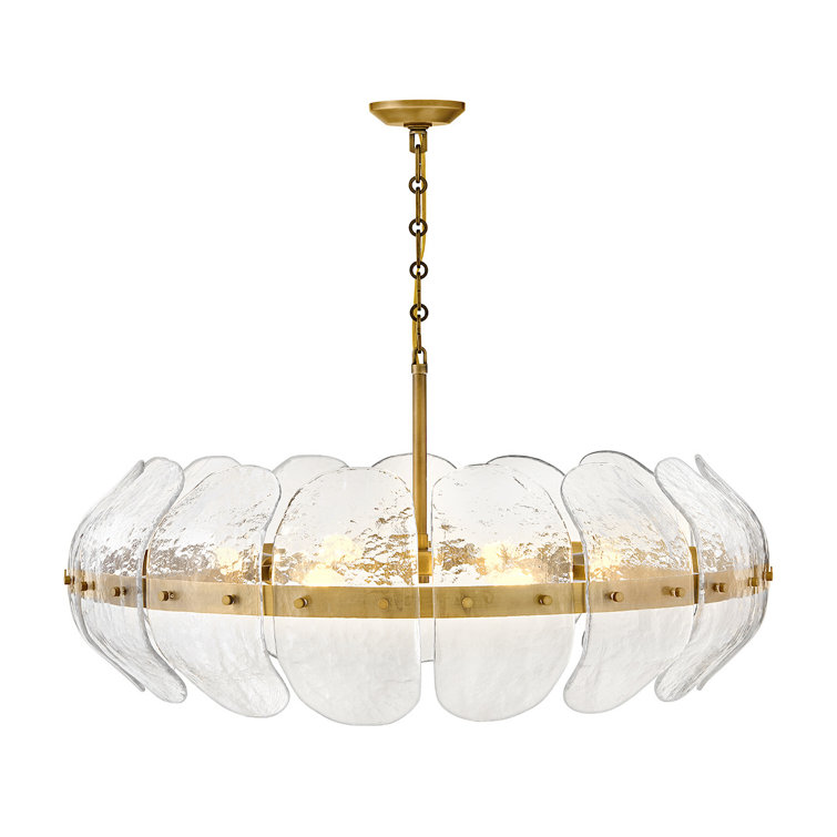 Heritage Brass 6-Light Drum Chandelier with Clear Glass Panels