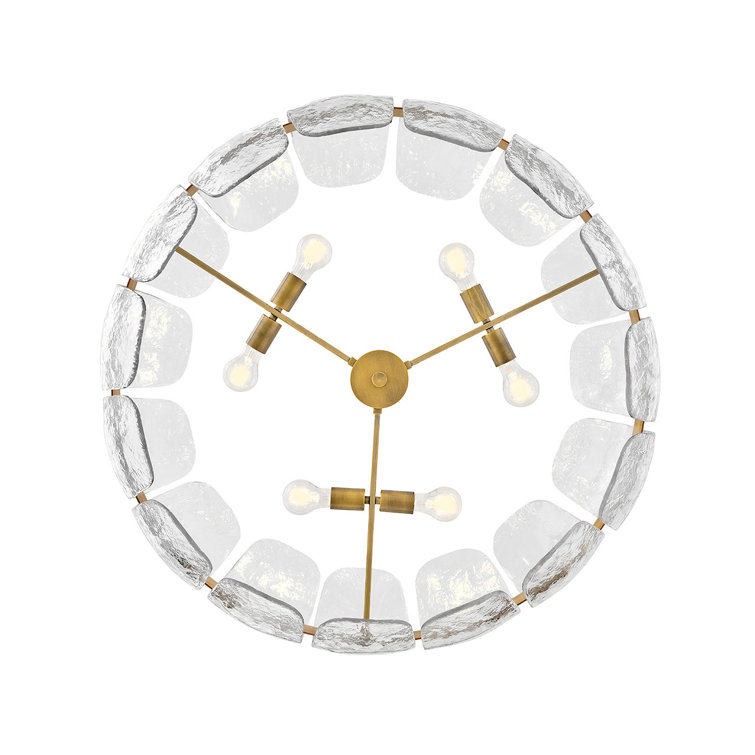 Heritage Brass 6-Light Drum Chandelier with Clear Glass Panels