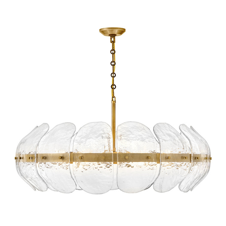 Heritage Brass 6-Light Drum Chandelier with Clear Glass Panels