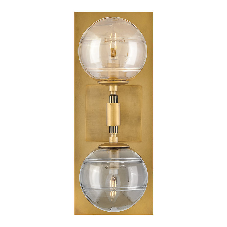 Heritage Brass 2-Light Sconce with Swirl Glass Shades
