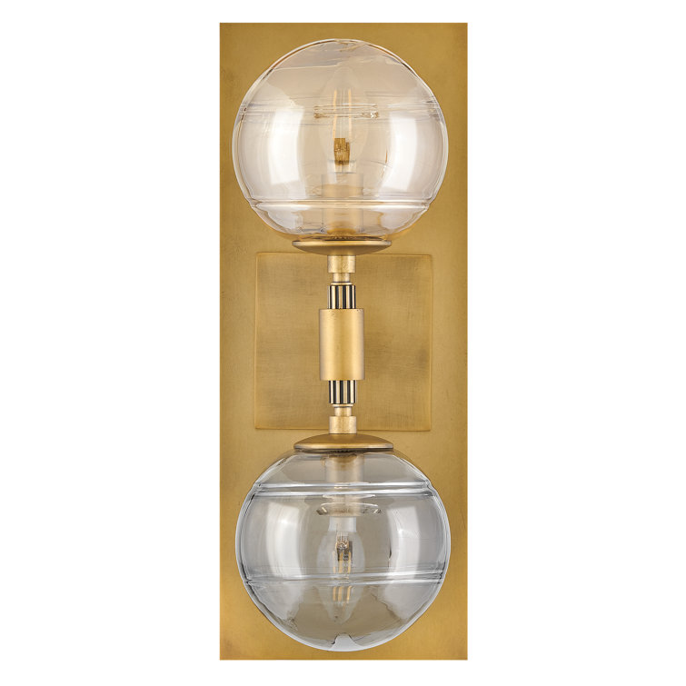 Heritage Brass 2-Light Sconce with Swirl Glass Shades