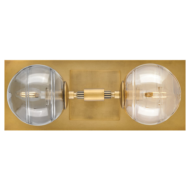 Heritage Brass 2-Light Sconce with Swirl Glass Shades
