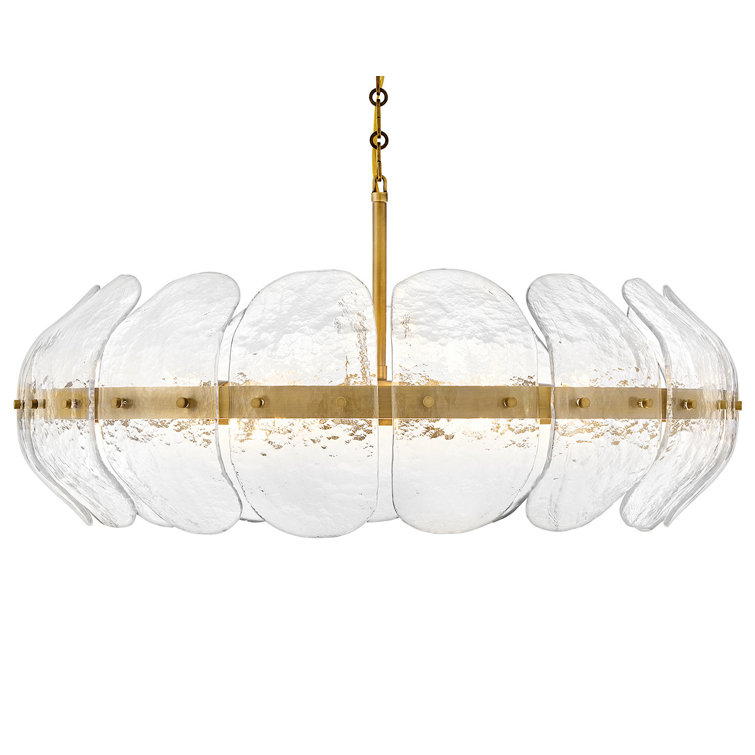 Heritage Brass 6-Light Drum Chandelier with Clear Glass Panels